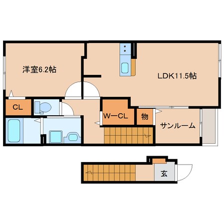 長沼駅 徒歩13分 2階の物件間取画像